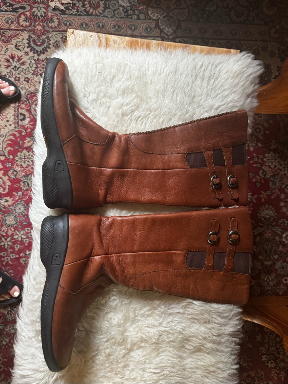 Keen Women's Cognac Brown Leather Knee-High Boots